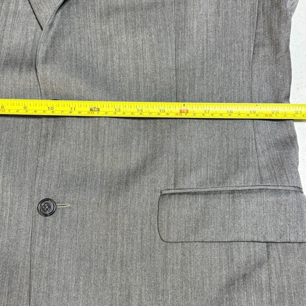 Jos. A. Bank Blazer Mens 42L Grey Wool Herringbone Tailored Signature Collection - Picture 4 of 8